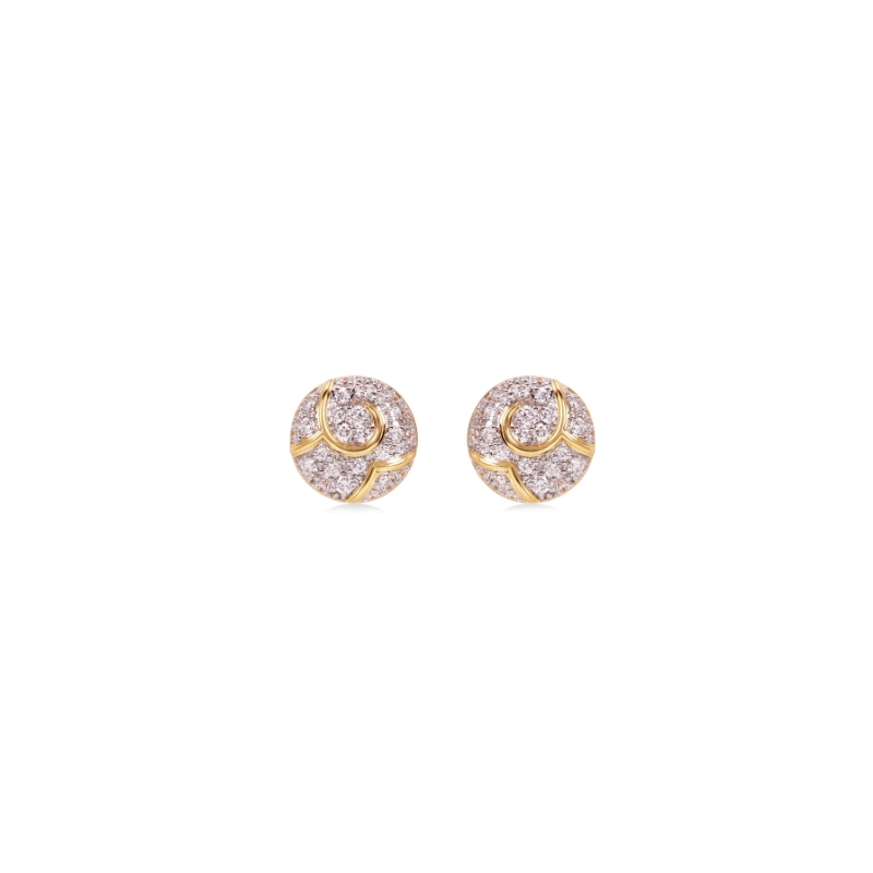 18K Yellow Gold Onda Boules Stud Earrings