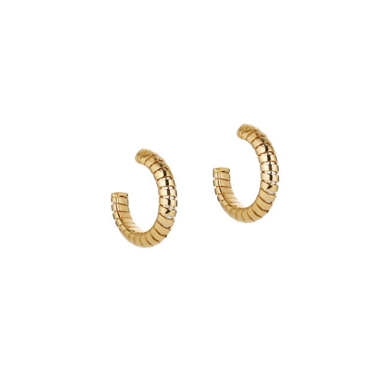 18K Yellow Gold Trisolina Hoop Earrings
