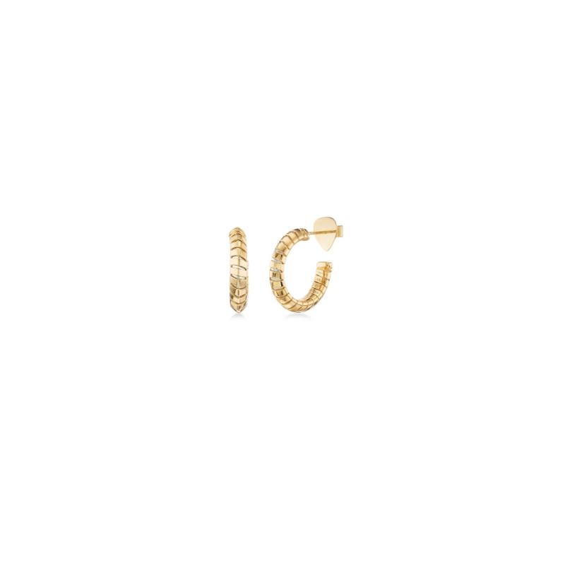 18K Yellow Gold Trisolina Hoop Earrings