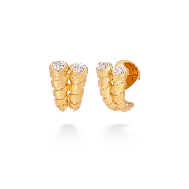 18K Yellow Gold Trisolina Double Earrings