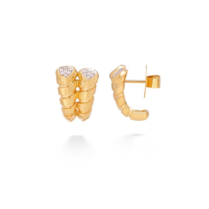 18K Yellow Gold Trisolina Double Earrings