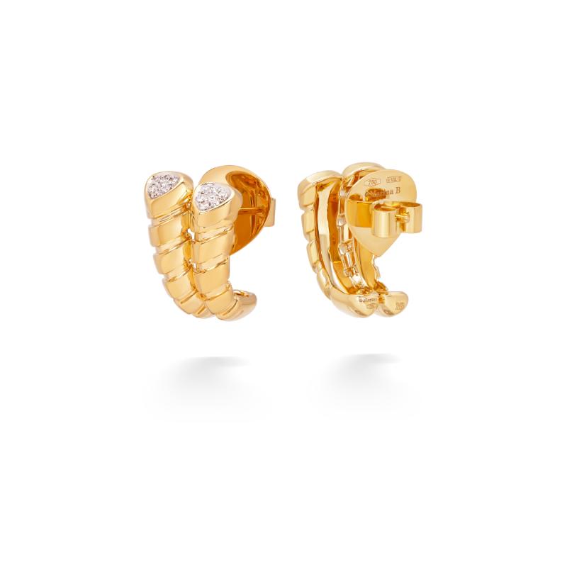 18K Yellow Gold Trisolina Double Earrings