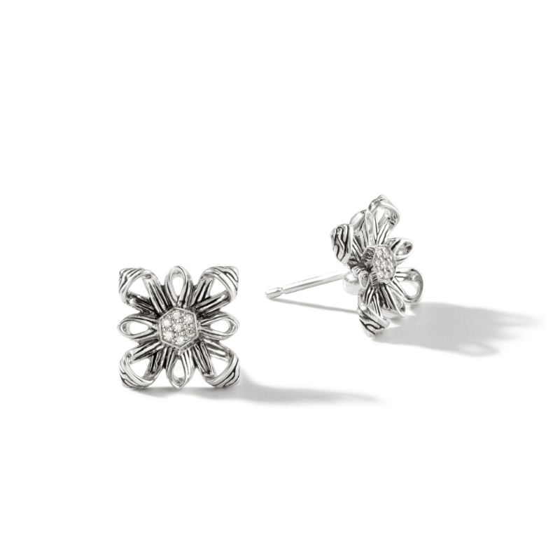 Classic Chain Flower Stud Earrings