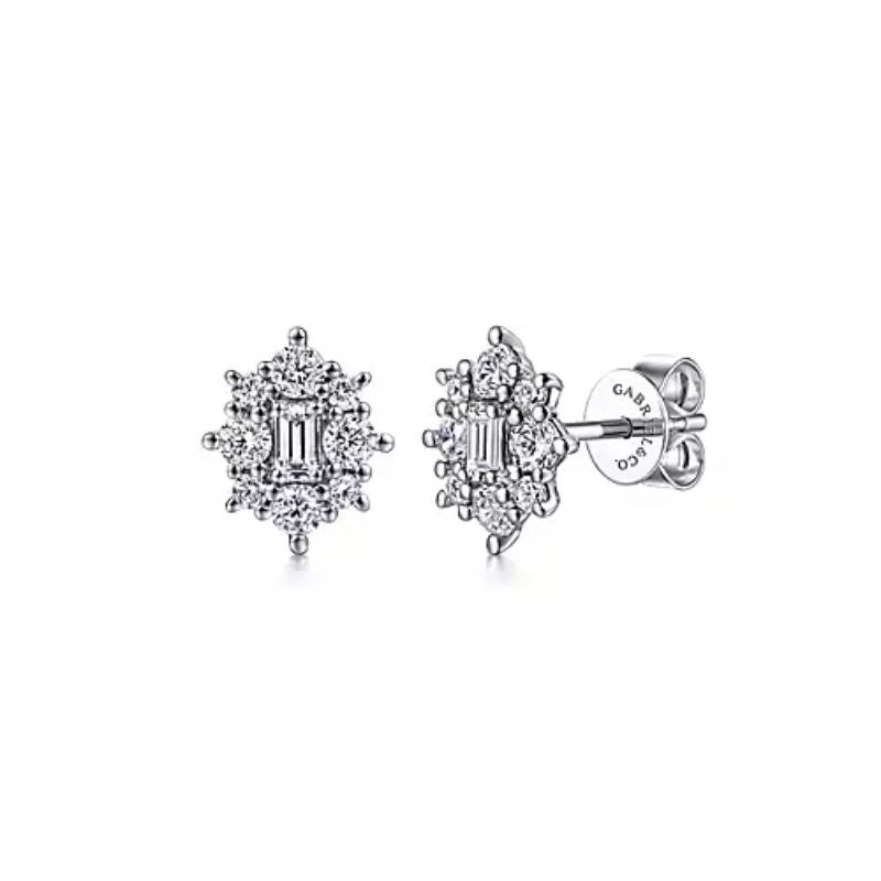 Gabriel & Co 18K White Gold Rhodium Plated Classic Stud Earrings