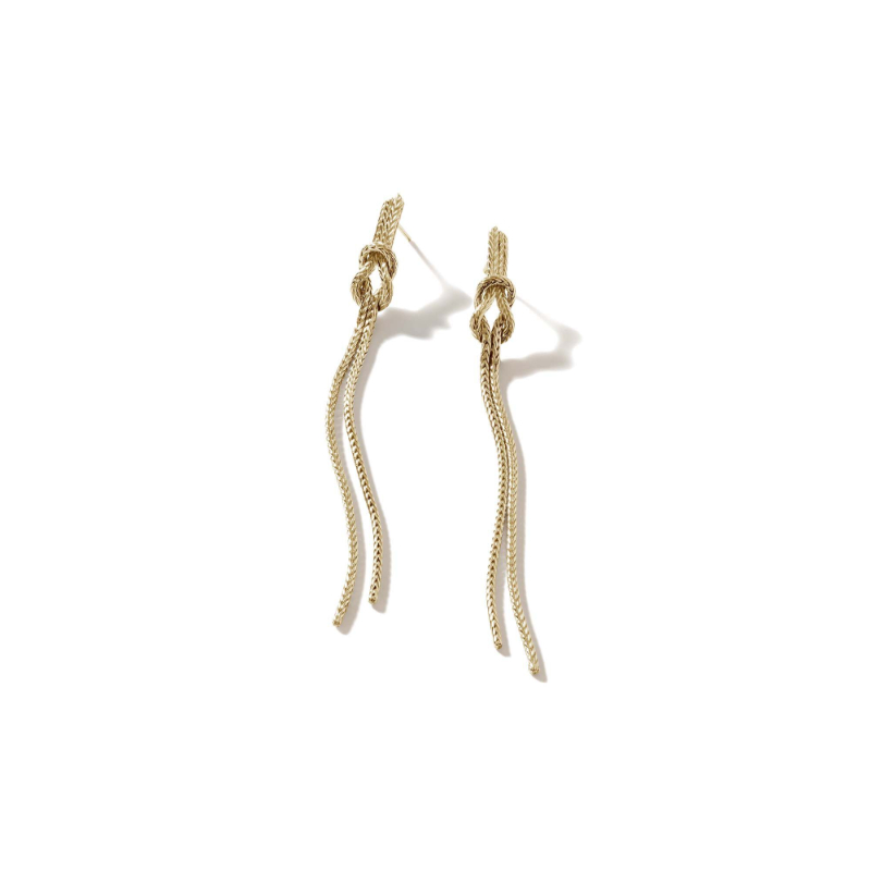 14K Yellow Gold Classic Chain Manah Drop Earrings