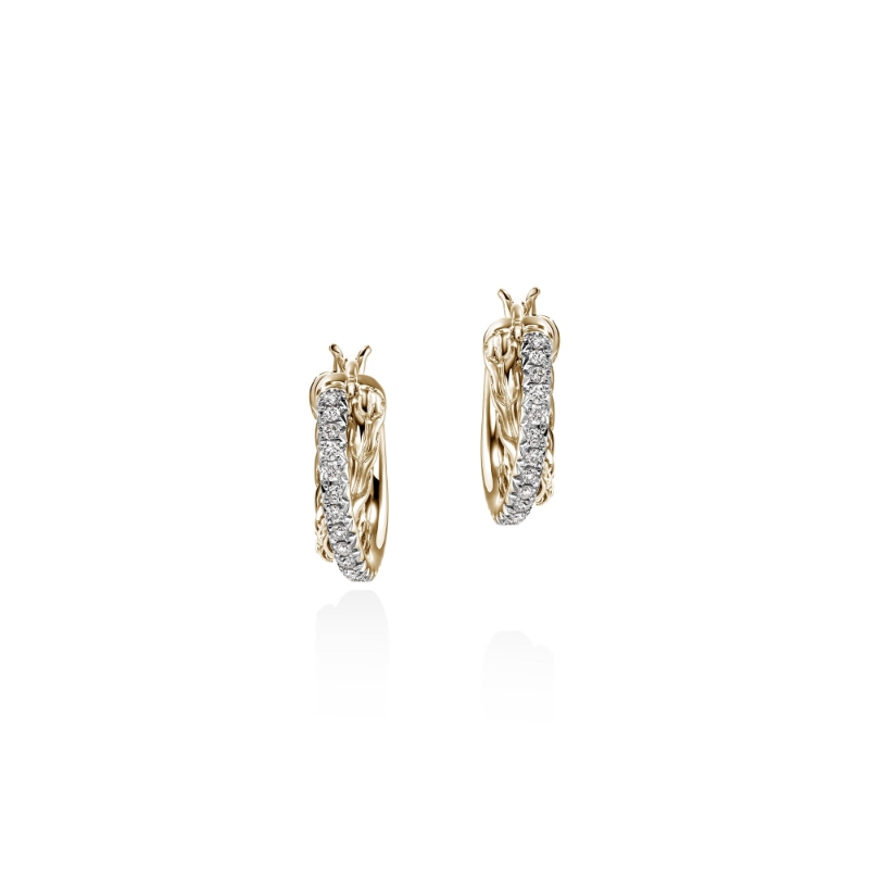 Essential Pave Crossover Hoop Earring