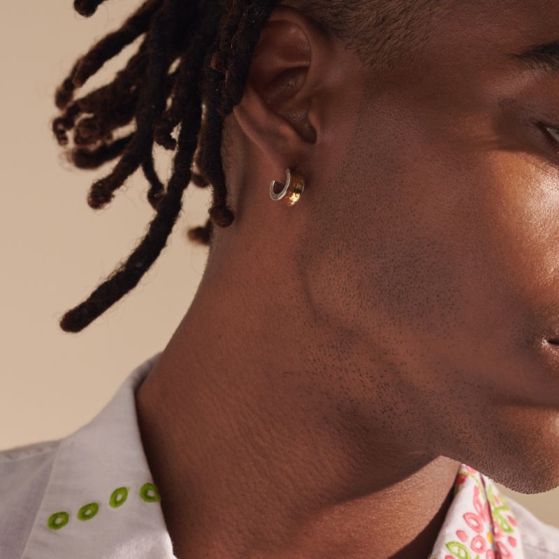 Classic Chain Hammered Hoop Palu Earrings