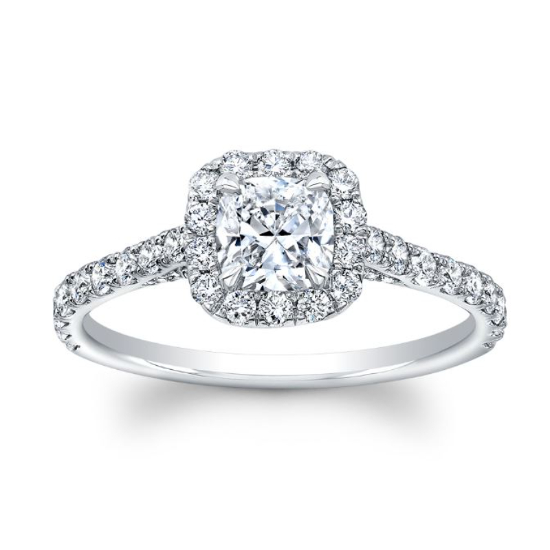 Norman Silverman Platinum Diamond Halo Ring