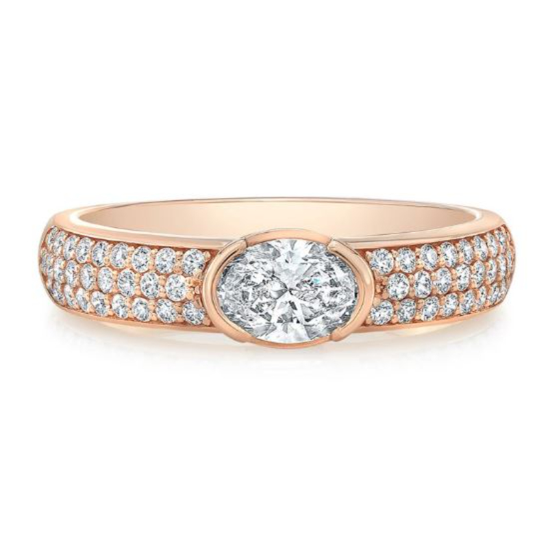 Norman Silverman 18K Rose Gold Diamond Stack Ring