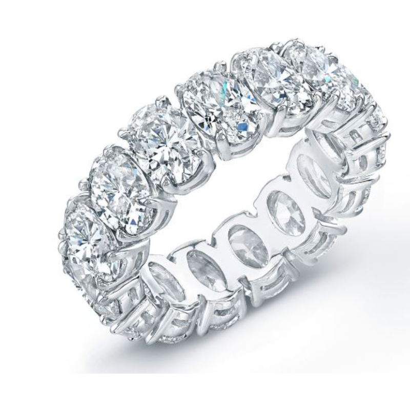 Norman Silverman Platinum Oval Cut Diamond Eternity Band