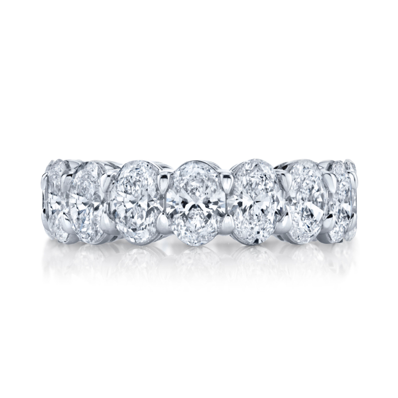 Norman Silverman Platinum Oval Cut Diamond Eternity Band