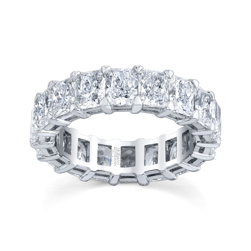 Norman Silverman Platinum Radiant Cut Diamond Eternity Band