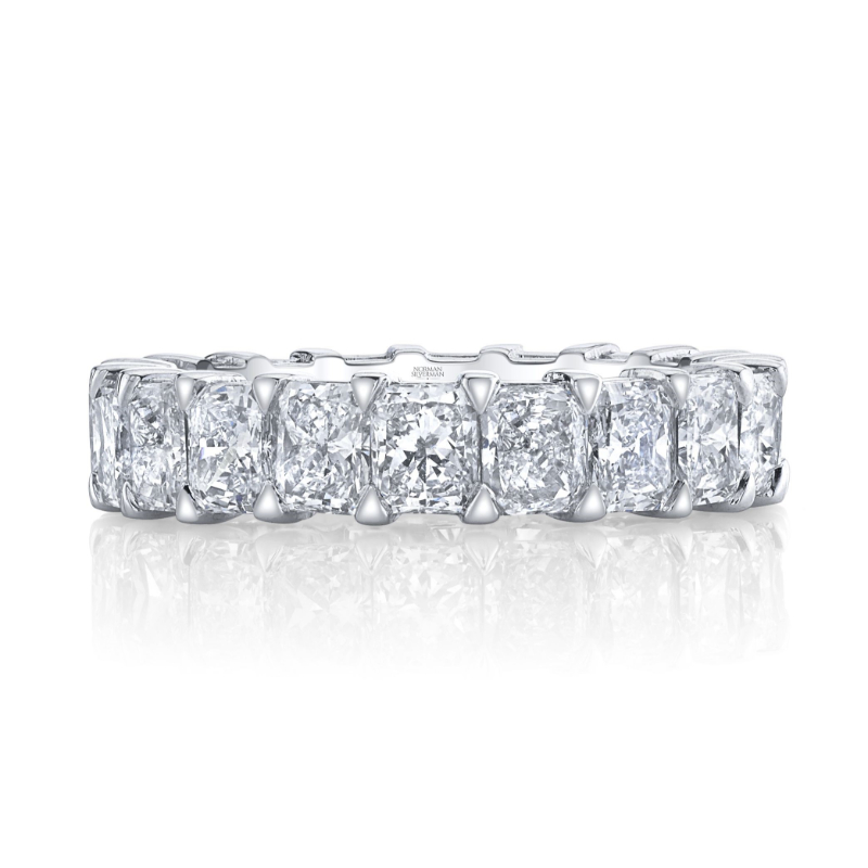 Norman Silverman Platinum Radiant Cut Diamond Eternity Band