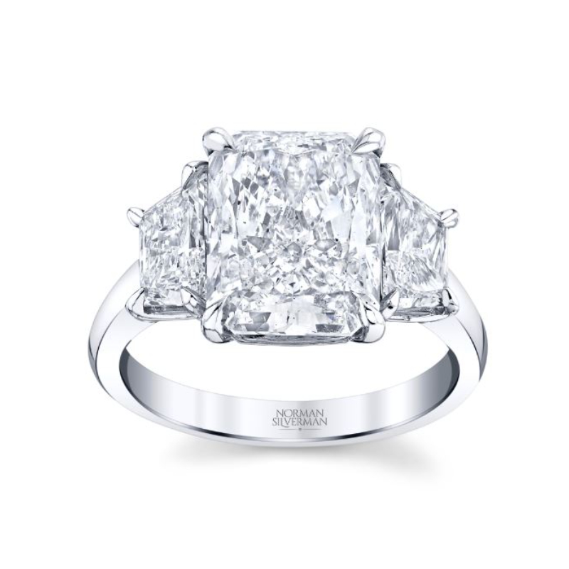 Norman Silverman Platinum 3 Stone Diamond Ring