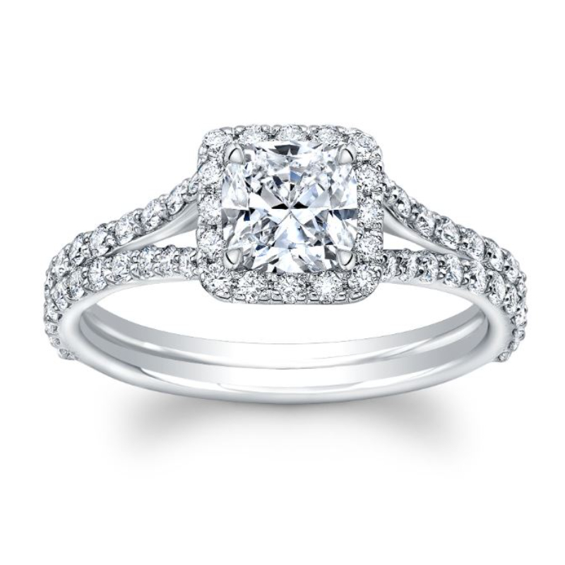 Norman Silverman Platinum Diamond Halo Ring