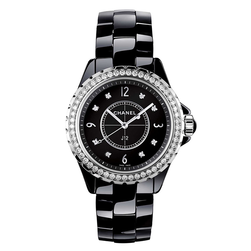 Chanel black watch J12 second hand vintage