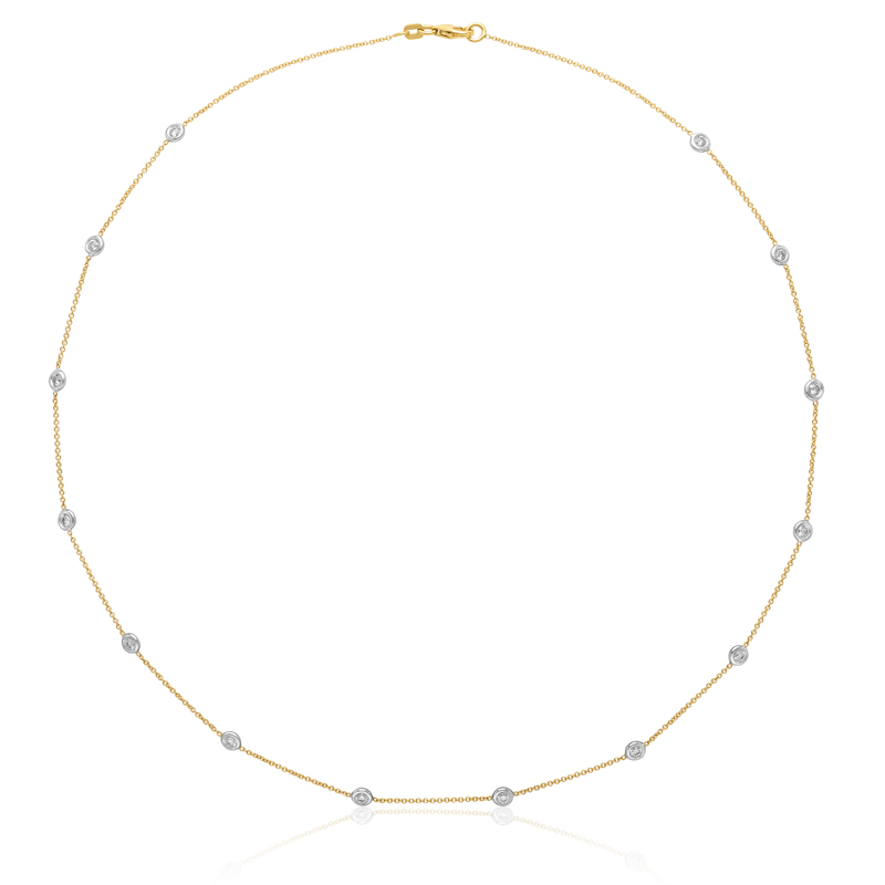 Bachendorf's18K Yellow And White Rhodium Plated Gold Diamonds By The Yard Necklace