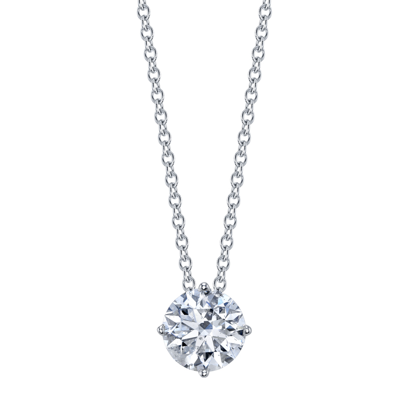 Bachendorf's 18K white gold rhodium plated floating diamond solitaire pendant