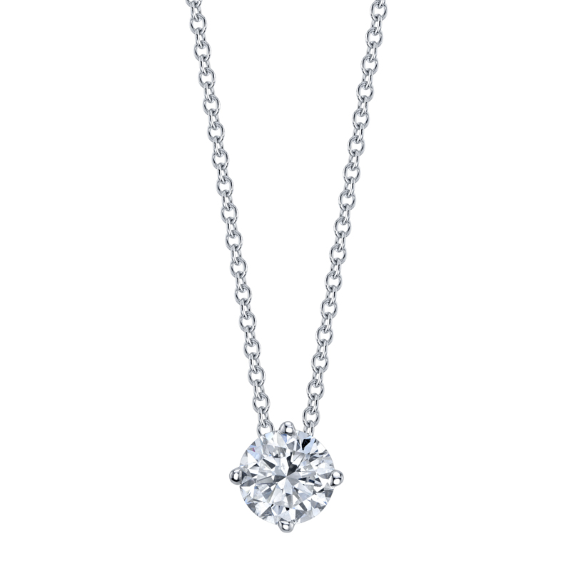 Bachendorf's 18K white gold rhodium plated floating diamond solitaire pendant
