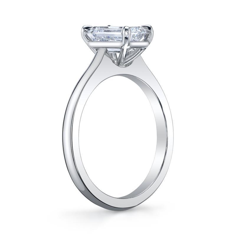 Bachendorf's Platinum Emerald Cut Diamond Solitaire Ring