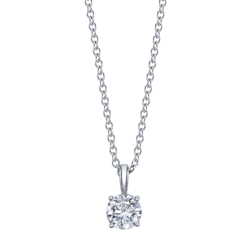 Bachendorf's 18K white gold rhodium plated diamond solitaire pendant