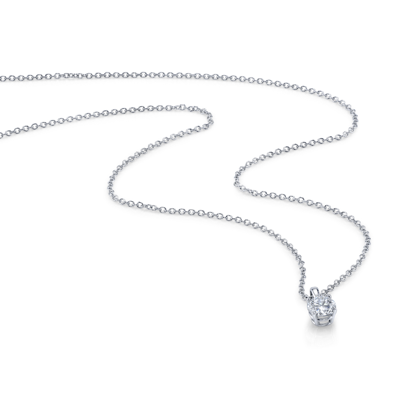 Bachendorf's 18K white gold rhodium plated diamond solitaire pendant