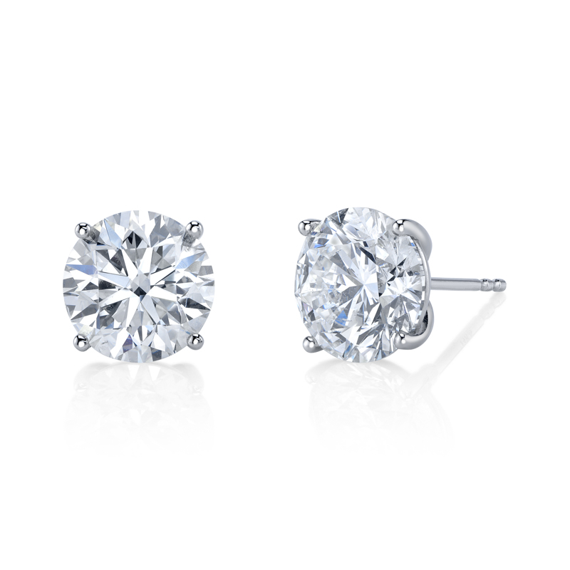 Bachendorf's 14K White Gold Rhodium Plated Diamond Stud Earrings