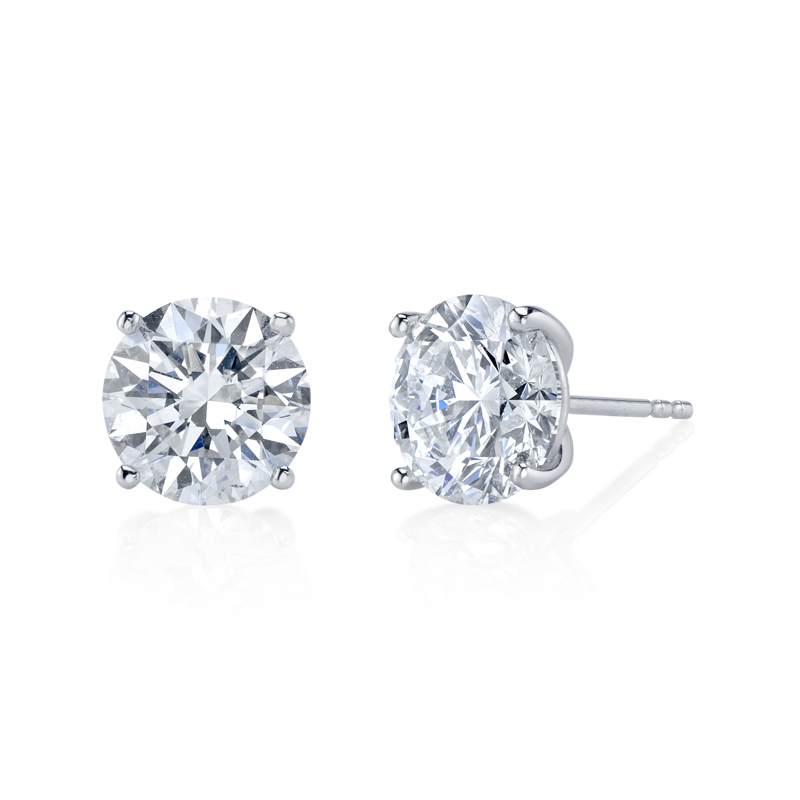 Bachendorf's 14K White Gold Rhodium Plated Diamond Stud Earrings