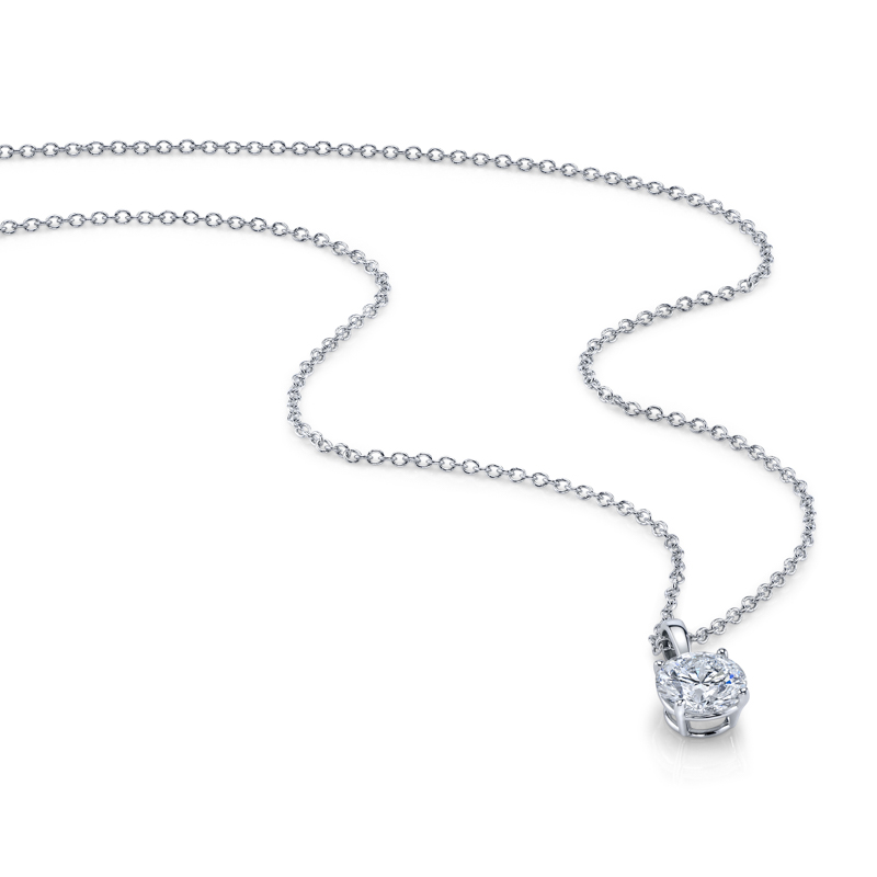 Bachendorf's 18K white gold rhodium plated diamond solitaire pendant