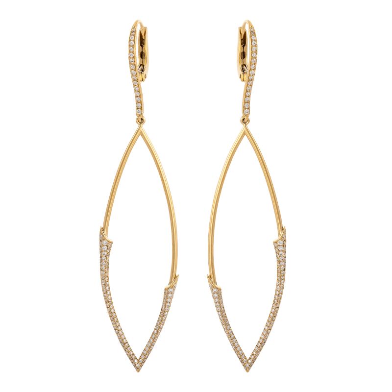 Etho Maria 18K Yellow Gold Marquise Shape Diamond Pave Drop Earrings