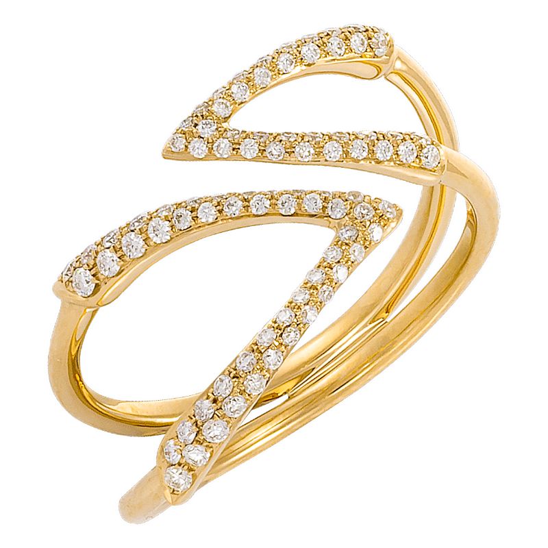 Etho Maria 18K Rose Gold Brown Diamond Pave Bypass Ring
