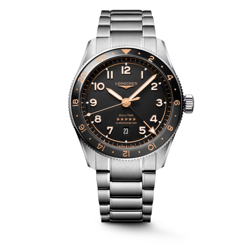 Longines Spirit Zulu Time 42mm Stainless Steel Watch