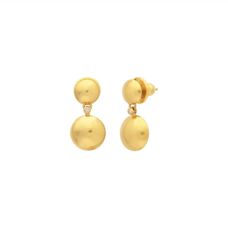 Gurhan 24K And 18K Yellow Gold Spell Single Drop Earrings