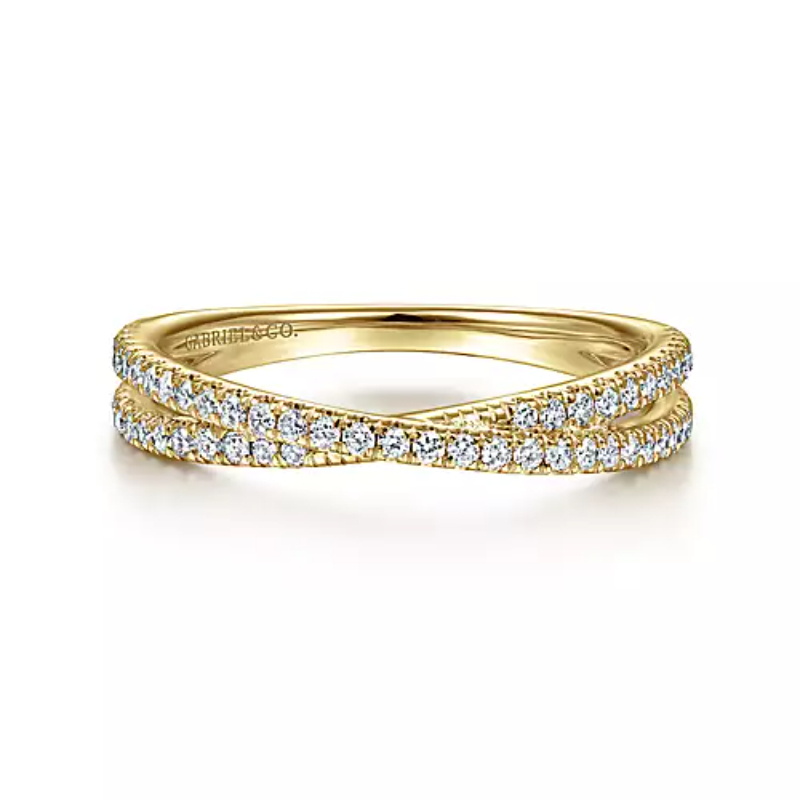 Gabriel & Co 18K Yellow Gold Stackable Criss Cross Band