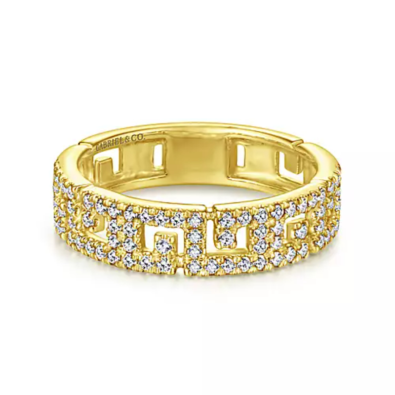 Gabriel & Co 18K Yellow Gold Stackable Ladies Diamond Ring