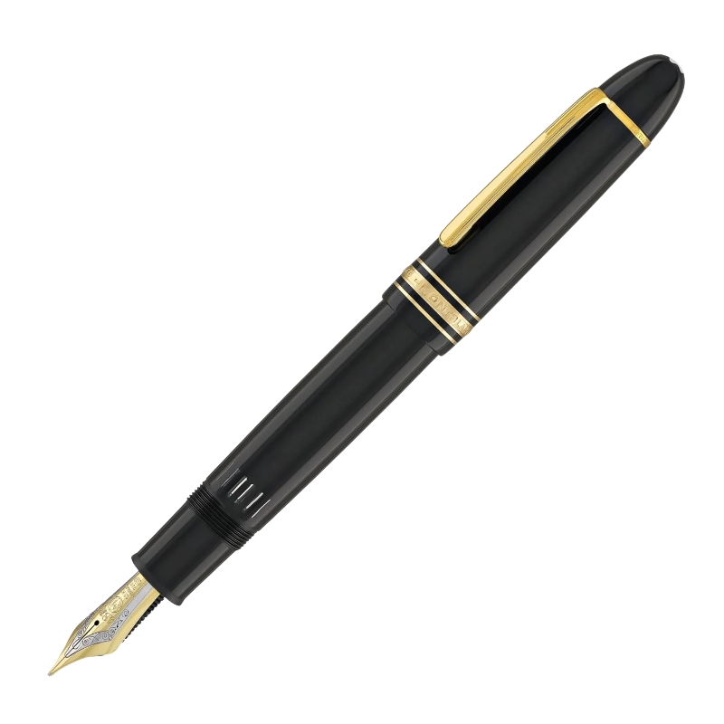 Montblanc Meisterstuck 149 Fountain Pen Black Resin/14K Gold Nib With Ink Bottle