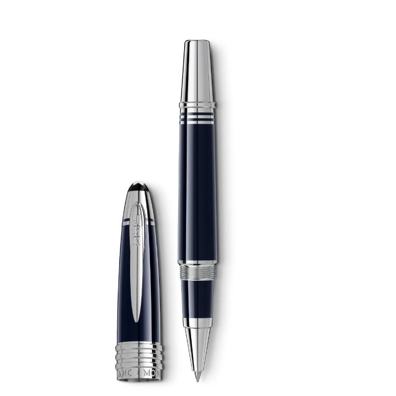 MontBlanc John F. Kennedy Special Edition Rollerball With Blue Precious Resin And Jfk Engraved On Platinum-Plated Clip