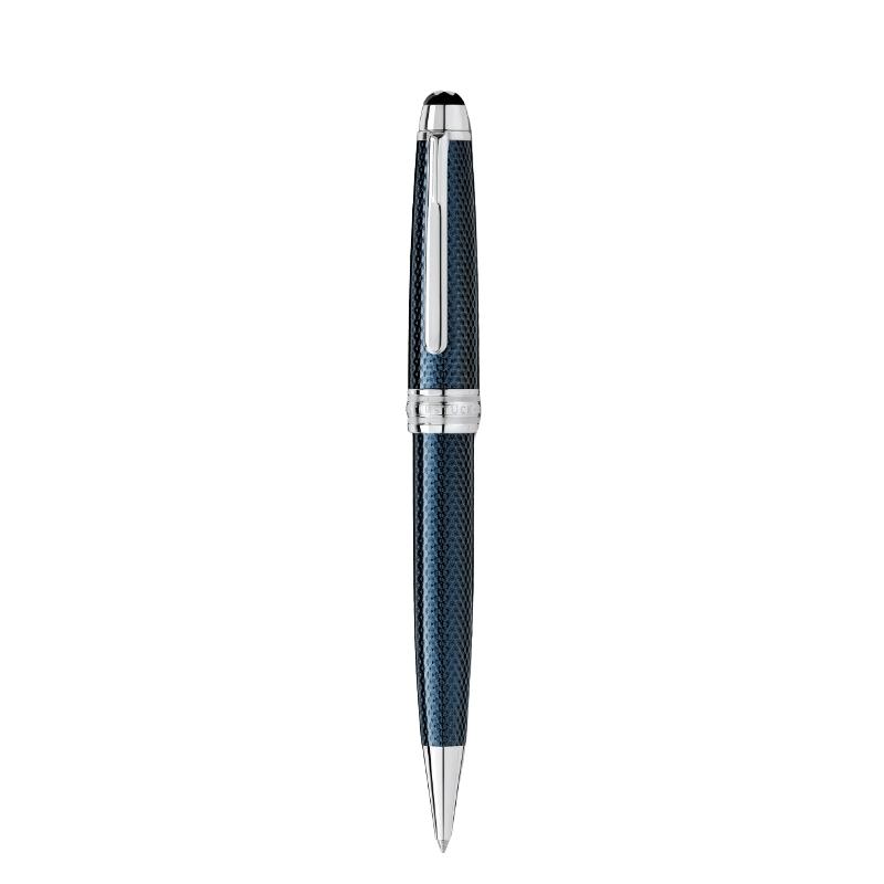 Montblanc Meisterstuck Solitaire Blue Hour Midsize Ballpoint Pen: Blue Lacquered With Platinum-Coated Fittings
