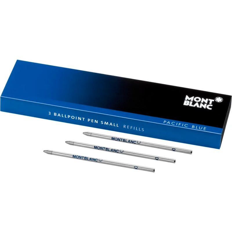 Montblanc 3 Ballpoint Pen Refills Small Pacific Blue For Meisterstuck Mozart/Augmented Paper