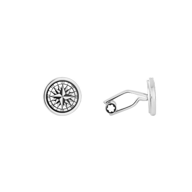 Montblanc Cufflinks Hommage To Robert Louis Stevenson, Steel & Mop
