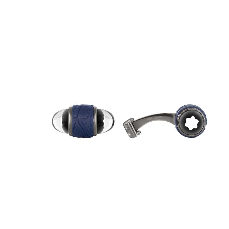 Montblanc Starwalker Space Blue Cufflinks In Steel And Lacquer