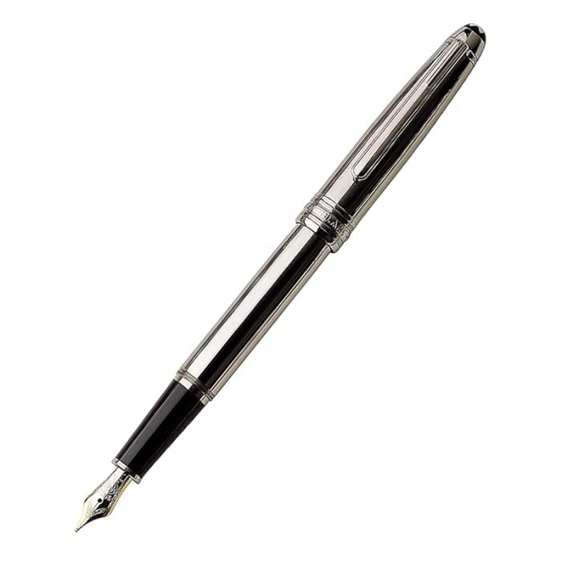 Montblanc Meisterstuck Solitaire Stainless Steel Classique Fountain Pen, Extra Fine