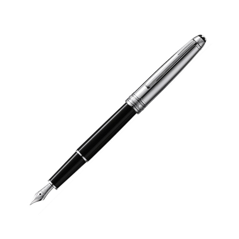 Montblanc Meisterstuck Solitaire Doue Classique Fountain Pen (Medium) With Black Resin And Stainless Steel