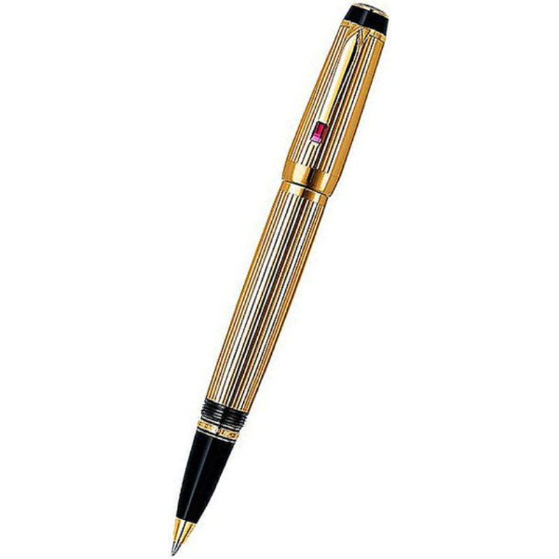 Montblanc Boh&egraveme Gold-Plated And Rouge Rollerball Pen With Synthetic Ruby On Clip