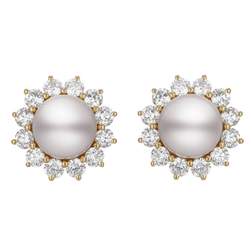 Mikimoto 18K Yellow Gold Classic Pearl Stud Earrings