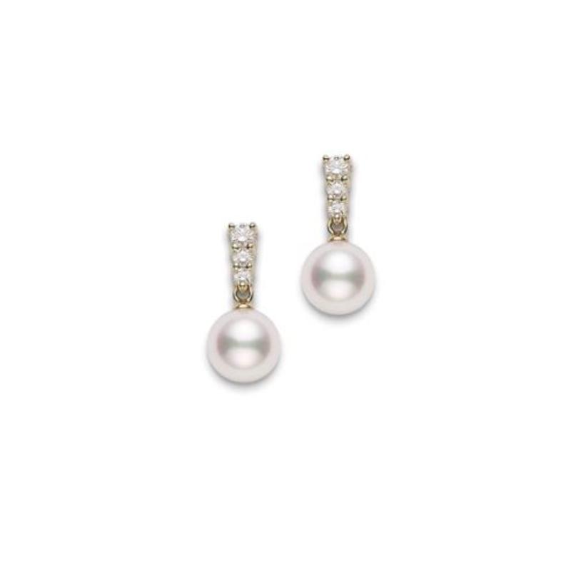 Mikimoto Morning Dew Pearl & Diamond Earrings