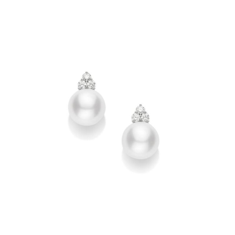 Mikimoto Platinum Classic White South Sea Pearl Clip Earrings