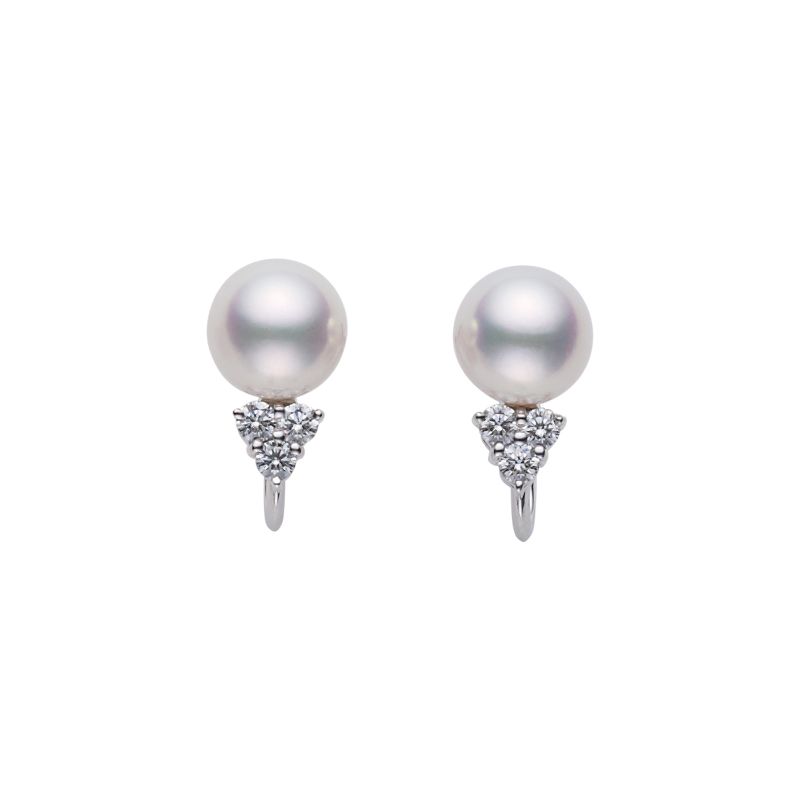 Mikimoto 18k white gold Japan Collection pearl stud earrings