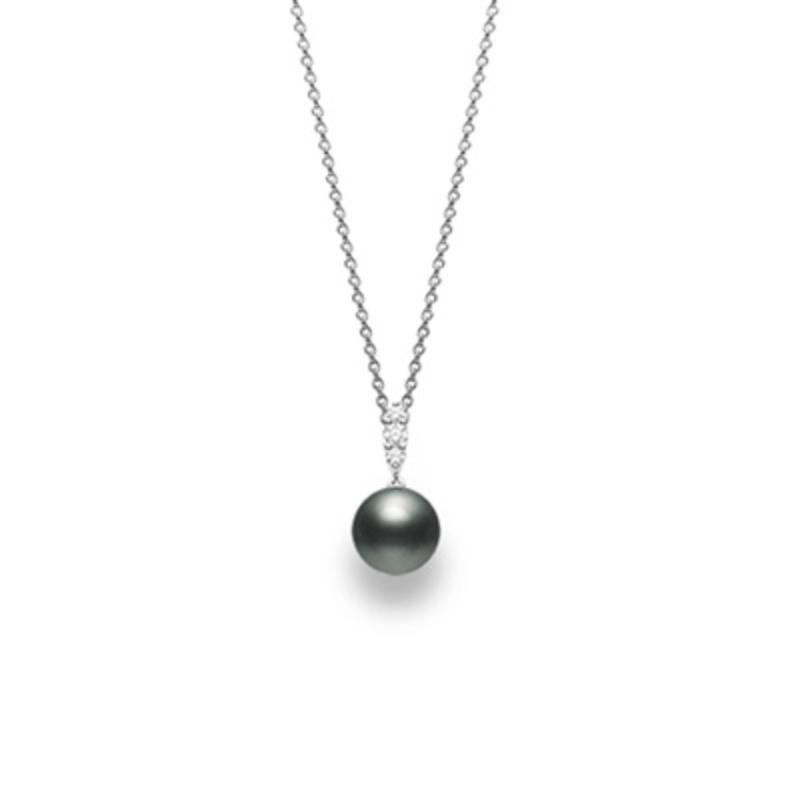 Mikimoto Black South Sea Pearl And Diamond Pendant