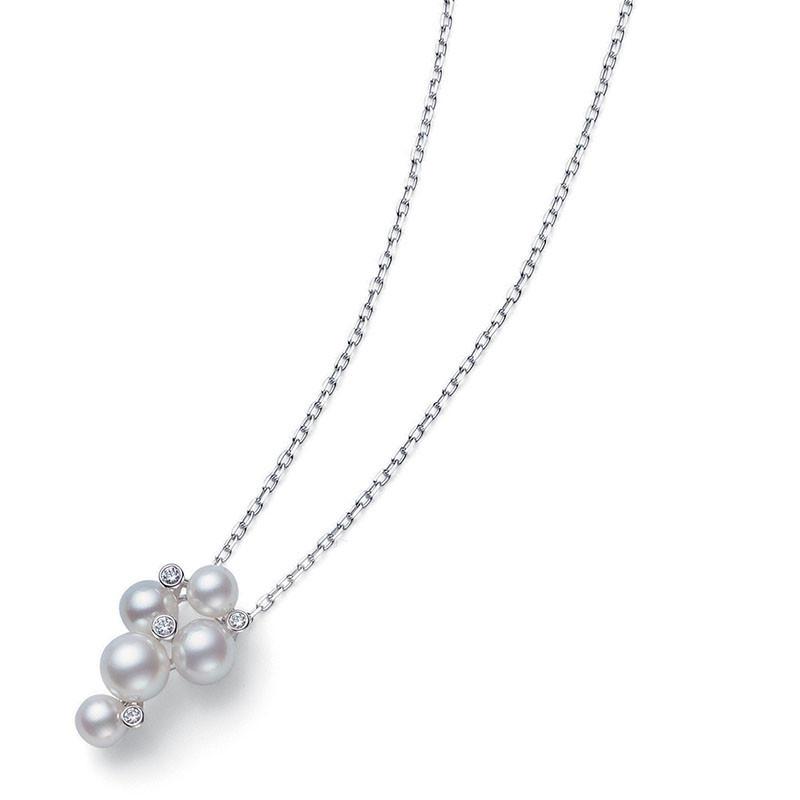 White 18 Kara Tcluster Pendant Style Name: 5 Akoya A+ 4.75Mm-6.25Mm 4=.05Ct Diamond 18